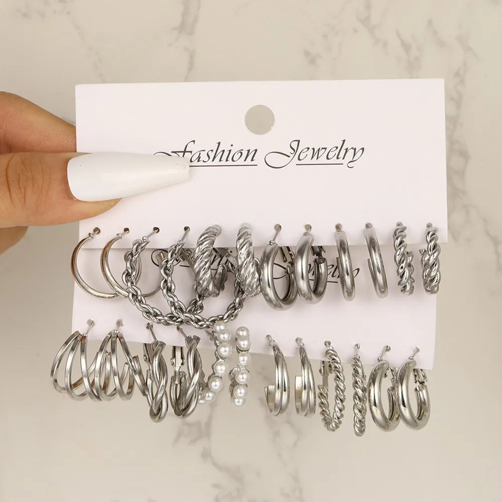 Boho Hoop Earring Set (24 Pcs)