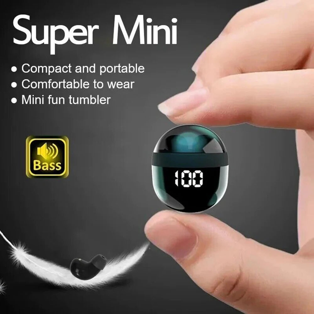 SK18 Wireless Bluetooth Earbuds - Ultra Mini with LED Display