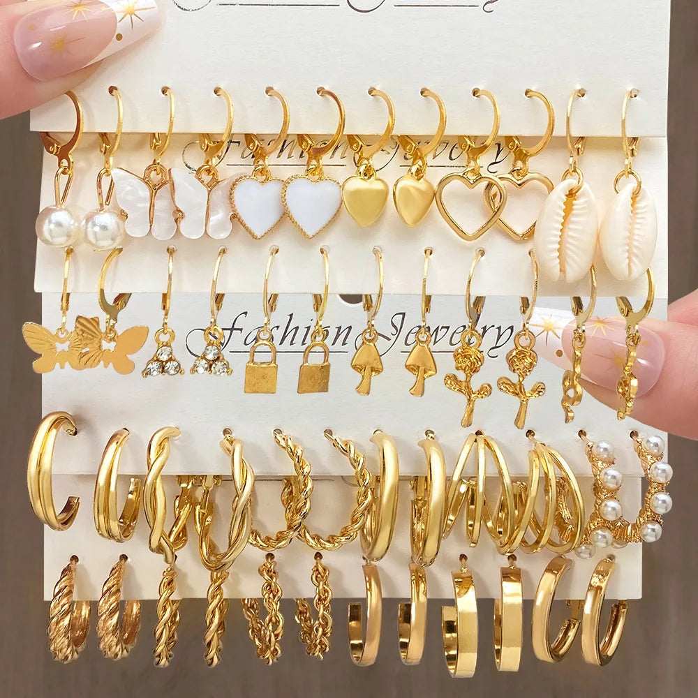 Boho Hoop Earring Set (24 Pcs)